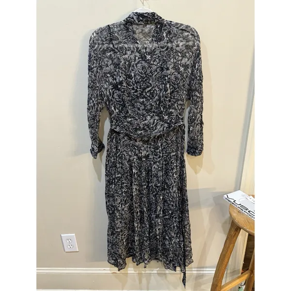 AllSaints Eley‎ Rosey dress featuring a sheer dark floral print Size 6 - Image 5