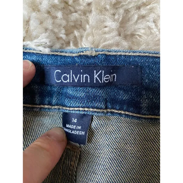 Calvin Klein Classic Straight Leg Blue‎ Denim Jeans High Rise 14 Classic Casual - Image 4