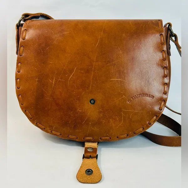 Mid Century 1960’s Brown Leather Hand Woven Saddle Bag EL CALIFORNIANS - Image 14