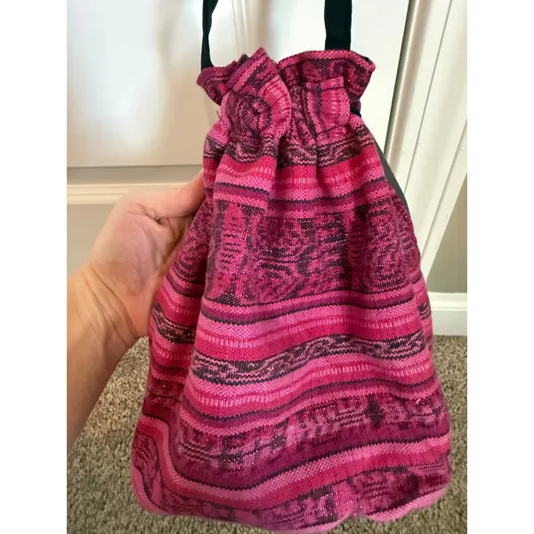 Embroidered Floral Cotton Pouch‎ Purse Boho Drawstring Artisan Folk Cottagecore - Image 6