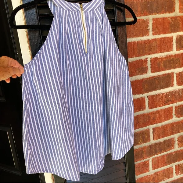 Altar'd State Striped Linen Top Blouse M - Image 5