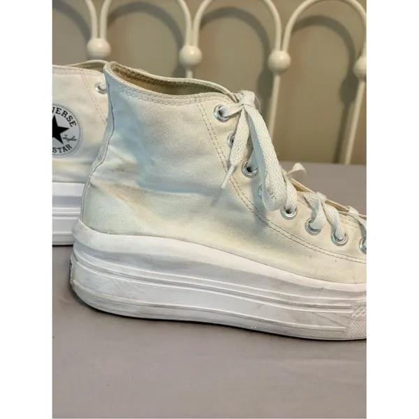 Converse Chuck Taylor Move Platform High Top Sneakers White Women’s 9 - Image 3