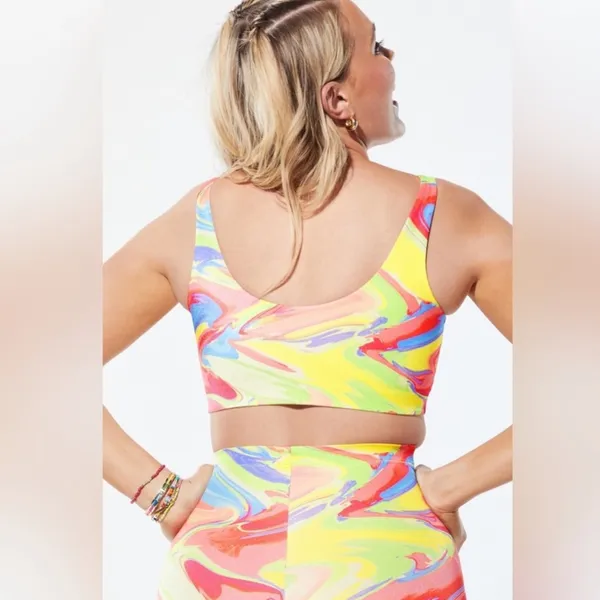 Yitty Lizzo Rainbow Pride Shaping Midi Bralette Sports Bra Sz‎ L - Image 2