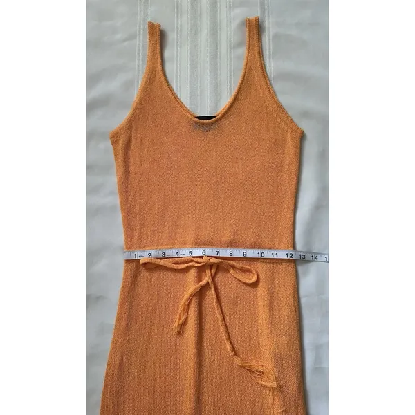 Vici Caliana Tassel Cover-Up Maxi Dress Size L Orange Boho Style Sleeveless EUC - Image 10