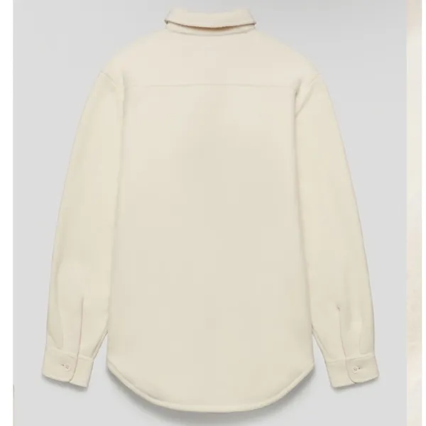 TNA‎ | Women's Oversized Fleece Button Up Polar Shirt Jacket, Whisper White, XL - Image 3