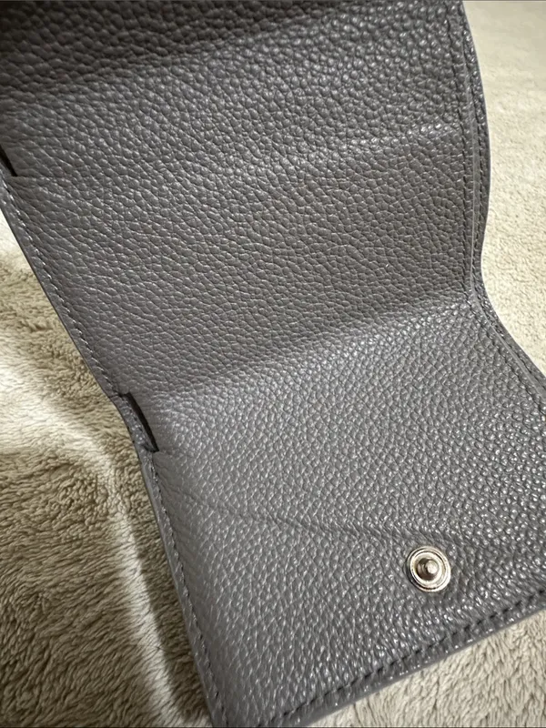 Saint Laurent Pebbled Leather Card Case in Taupe Gray - Image 15