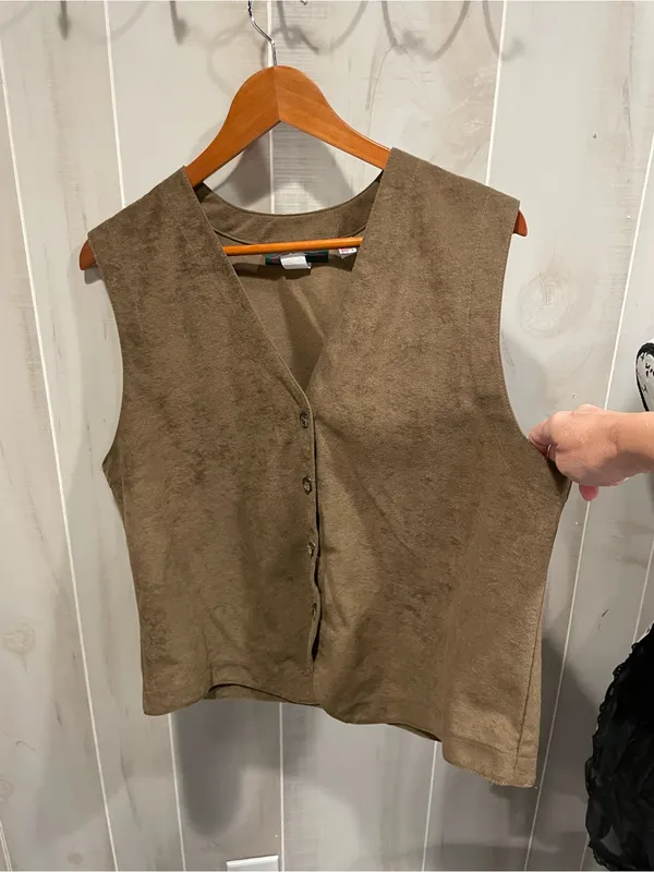 Cute classic norm gorpcore Orvis felt buttonfront vest costume everyday 90s - Image 5