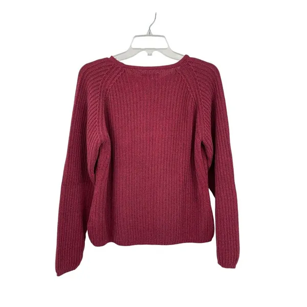 Vintage St Johns Bay Sweater Womens L Used Red Knit - Image 2