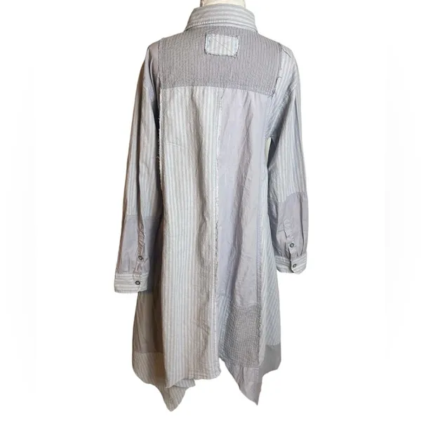 Free people we the free remade‎ patchwork dress shirt Sz XS - Image 4