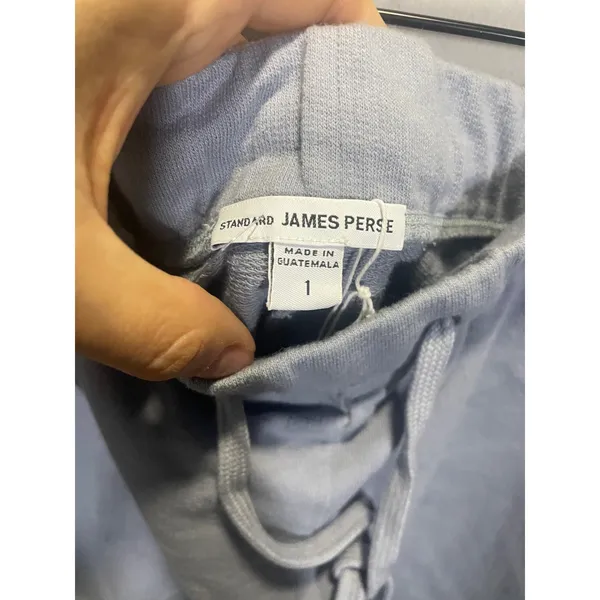 James Perse Shorts Womens 1 Blue French Terry Raw Hem Loungewear Casual Athleisu - Image 3