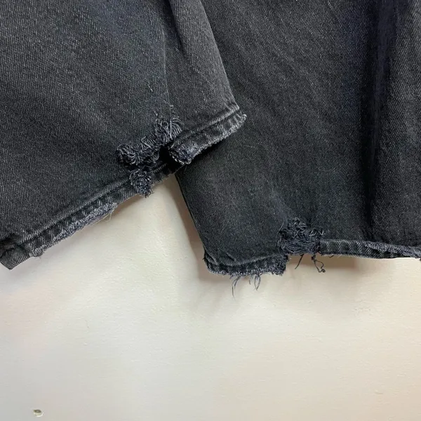 Abercrombie Fitch 90s Straight Ultra High Rise Distressed Black Jeans 35 20 new - Image 9
