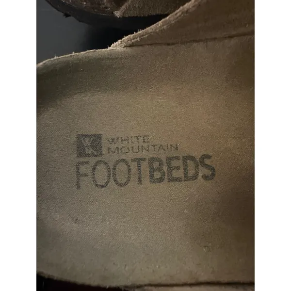 White Mountain Footbeds‎ Womens Size 9 Leather Taupe Suede Buckle Clog Mules - Image 14