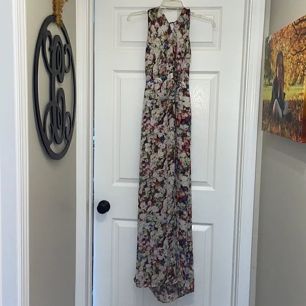 Guess Watercolor Floral Halter Maxi Dress - Image 5