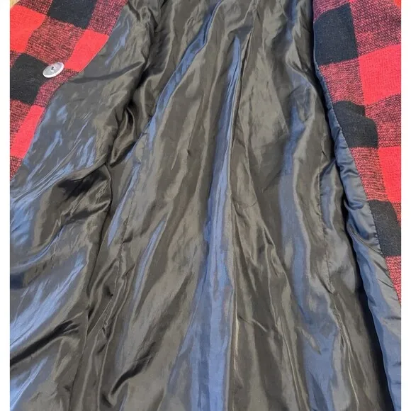 Rampage Women's Buffalo Check Plaid Pea Coat Double Breasted Jacket Size Medium‎ - Image 6