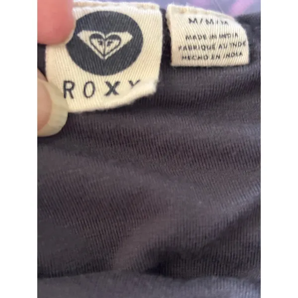 Roxy‎ Womens Strapless Dress Multicolor Chevron Gray Bodice M Teal Orange Black - Image 6