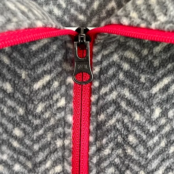 Columbia Womens Grey Herringbone Fleece Quarter‎ Zip Pullover Sweater Large - Image 3