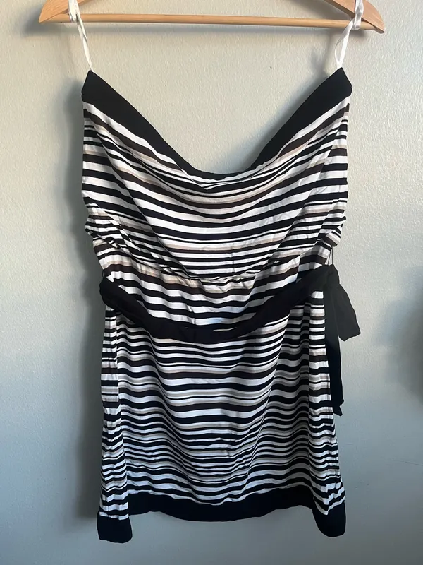 White House Black Market Striped Strapless Dress - Image 2