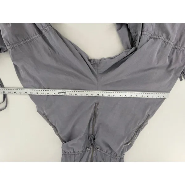 Free People Anthropologie Gray Utility Jumpsuit Sz S Ruched Bust Parachute Pants - Image 14
