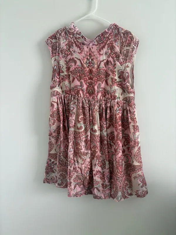 Free People All the Time Paisley Velvet Floral Mini Dress Small - Image 2