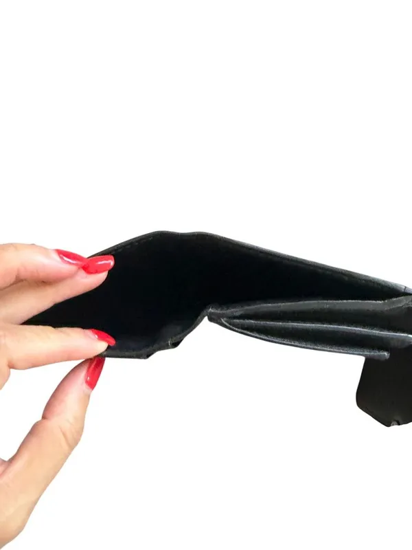 TUMI Black Leather Silver Hardware Clutch Wallet - Image 3