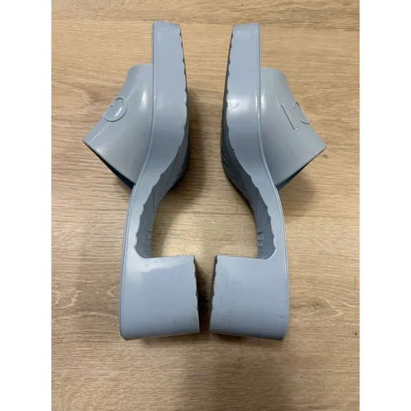 Gucci Jelly Mules Rubber Slides Chunky Blue Y2K Size 38 Resort Beach Luxury - Image 2