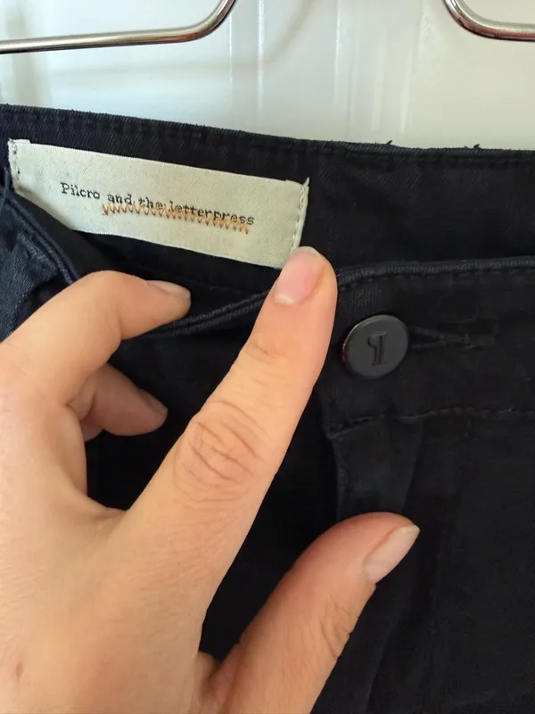 ANTHROPOLOGIE Pilcro Black High Rise Wide Leg Crop Jeans 27 - Image 3