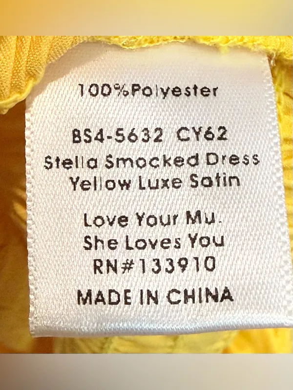 NWT Show Me‎ Your Mumu Stella Smocked MIDI Dress Yellow Luxe Satin Large - Image 7
