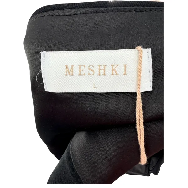Meshki Lola Ruched Crepe Bandeau Top Black Strapless Crop Top Sz L New Going Out - Image 5