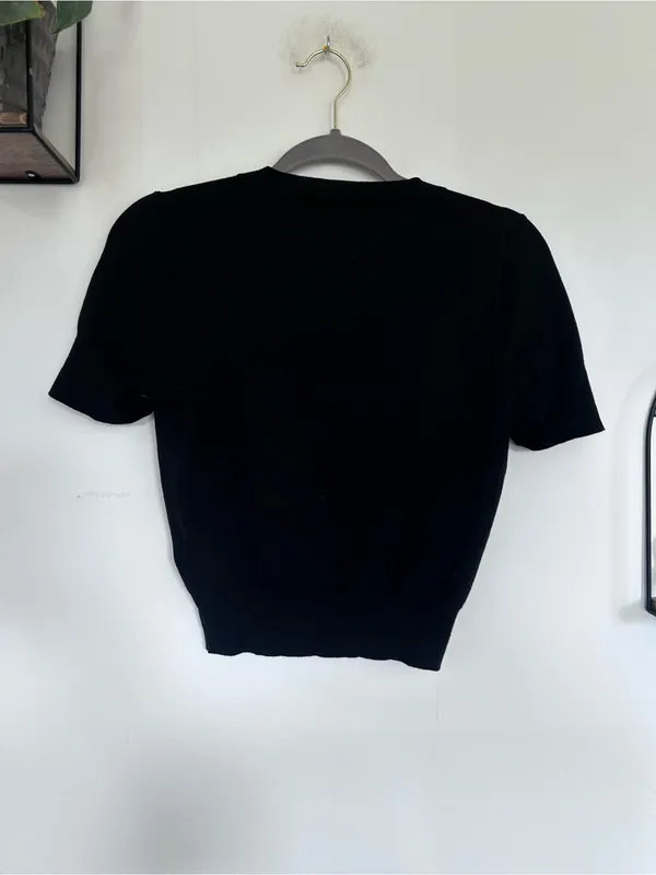 J.Crew Black Shrunken Tencel Lyocell-Blend T-Shirt Short Sleeve Size Small - Image 2