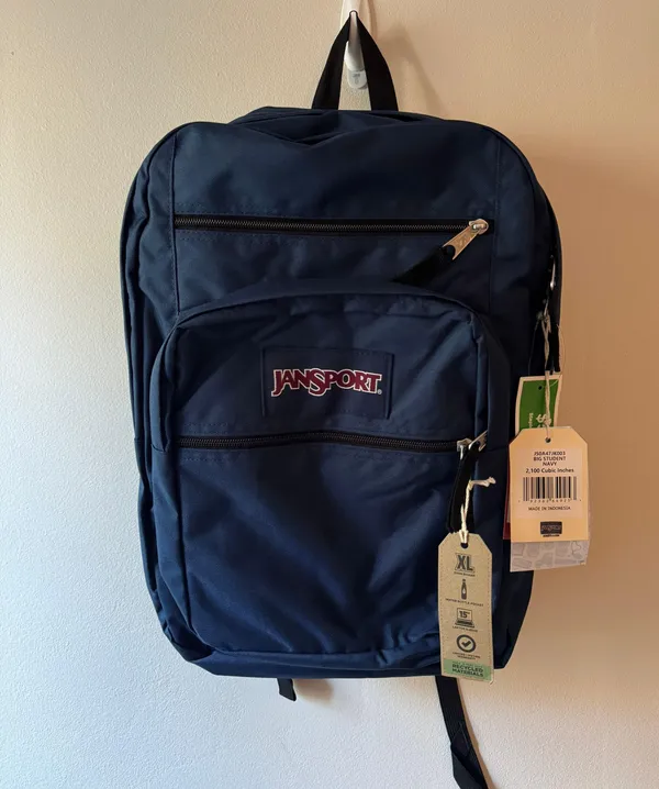 JanSport Big Student Backpack, Navy - Image 6