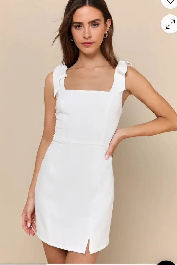 Lulus Your Sweetie White Tie-Strap Mini Dress - Image 2