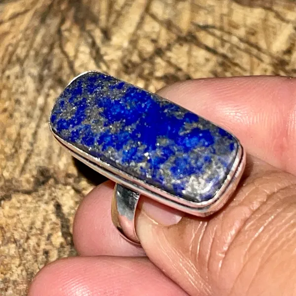 Lapis Lazuli Ring Size 8 1/2 Blue - Image 7
