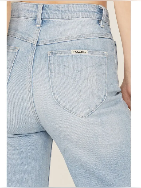 Rolla’s high rise wide leg sailor jeans organic cotton light wash 26 NWOT - Image 4
