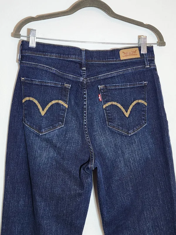 Levi's Womens 512 Perfectly Slimming Dark Wash Straight Leg Jeans Size 12 - Image 5