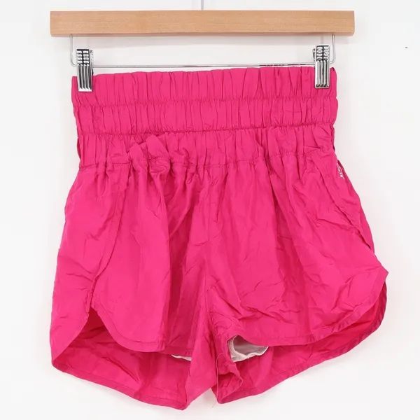 Free People Movement Way Home Shorts Pink Smocked High Waist Athletic Small - Image 2