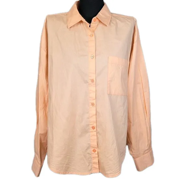 Pistola Womens Sloane Oversized Button Down Hi-Low Long Sleeve Top Orange Sz S - Image 16