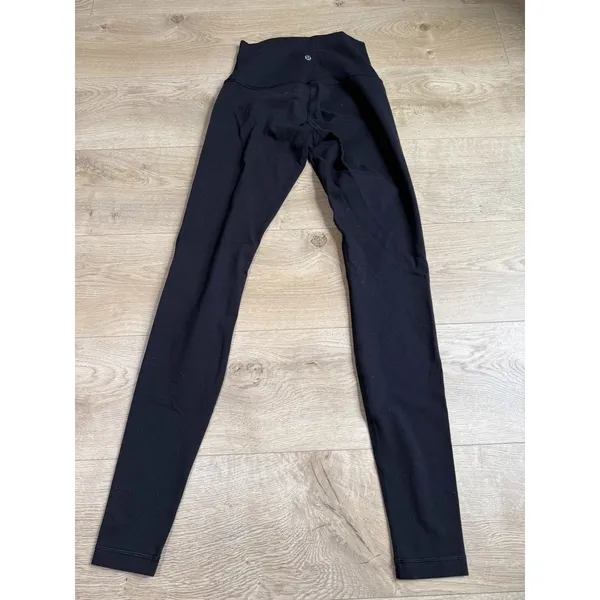 Lululemon Wunder Under High Rise Leggings Black Luon Full Length Size 6 Training - Image 2