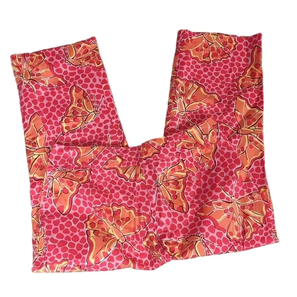 Lilly Pulitzer pink butterfly Capri pants size 8 - Image 6