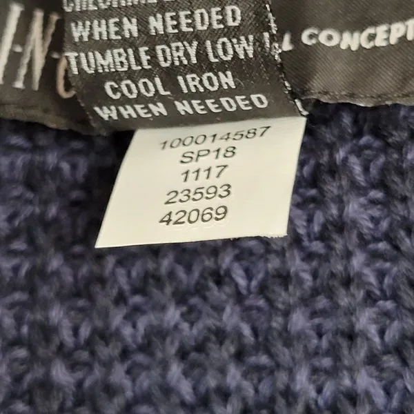 INC International Concepts Asymmetrical Zip Front‎ Blue Sweater - Image 7