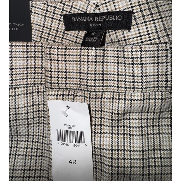 New Banana Republic Plaid Ryan Mid Rise Pants Women's 4 Straight Leg Preppy - Image 6