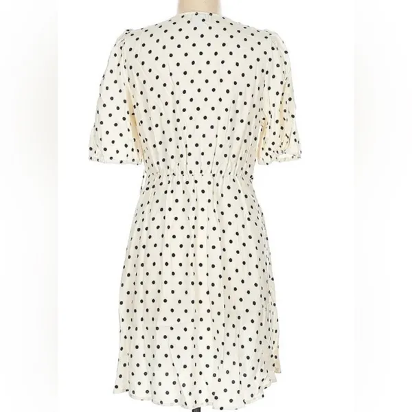 A New Day Black and White Puff Sleeve Mini Wrap Dress 2X - Image 3
