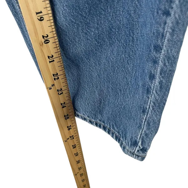 American Eagle Women's Size 8 Mom Plaid Patch‎ Distressed Straight Jeans - Image 13