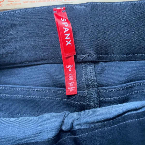 Spanx Gray Cargo Skinny Pants Stretch Twill Womens Size Large Tall Elastic Waist - Image 2