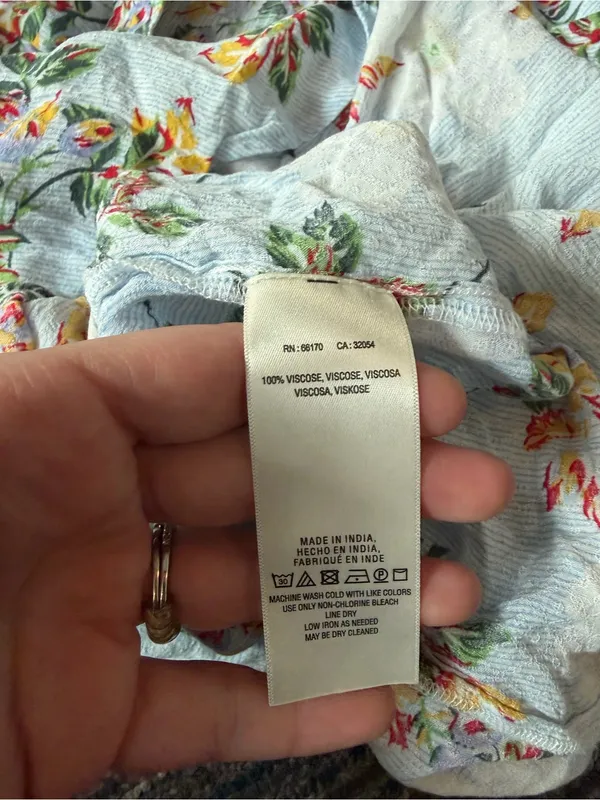 Maeve Anthropologie Boswell Floral Blouse Size 2 Blue Balloon Sleeve Boho - Image 6