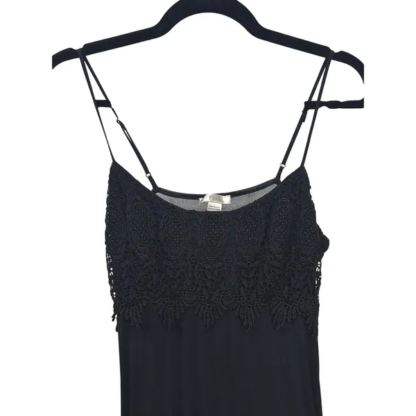 Flora Black Lace Bodice Slip Dress Witchy Whimsigoth Dark Romantic Womens Medium - Image 15