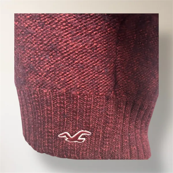 Hollister M Burgundy Wood Blend Off Shoulder Knit‎ Crop Top Short Sleeve Y2K - Image 6