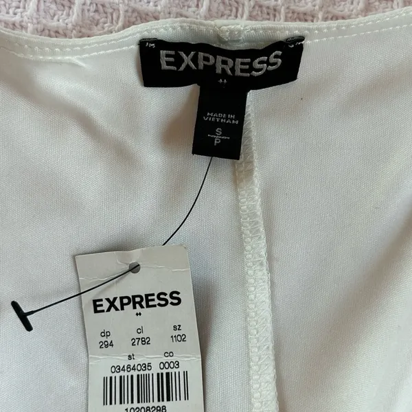 Express White Ethereal Chiffon V-Neck Dress Flutter Sleeve NWT Size S Angelcore - Image 7