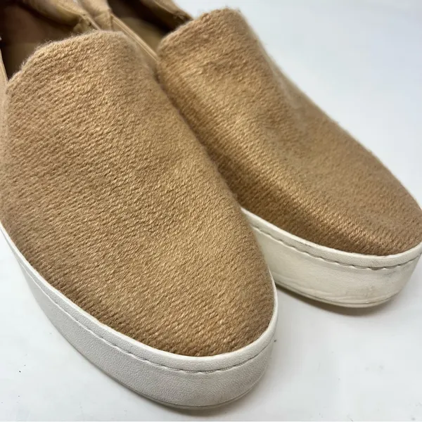 Vince Warren Slip On Platform Sneakers Womens 9 Camel Tan Fabric Designer Shoes - Image 9