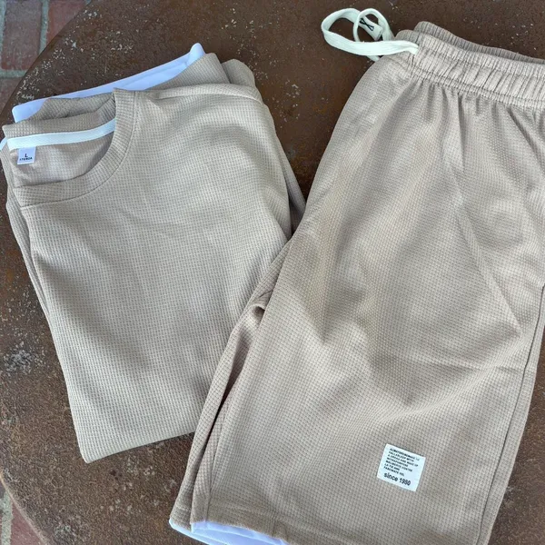 ZARA Tan and white casual loungewear set - Image 5