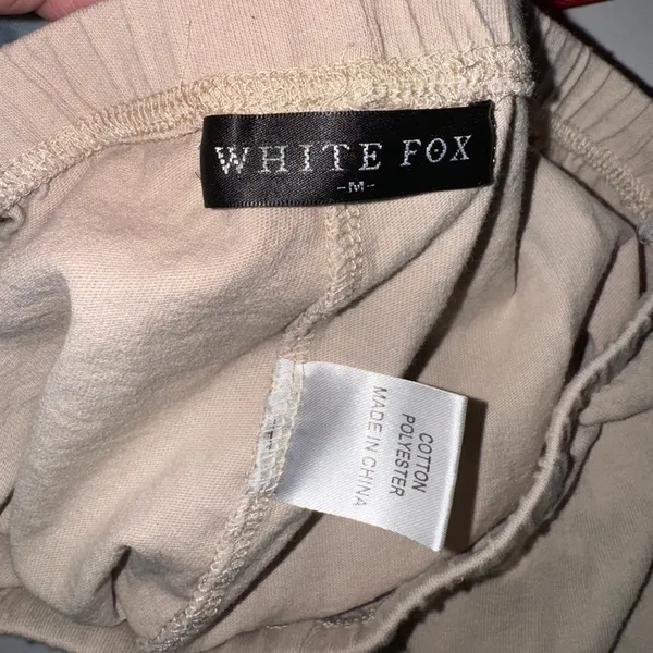 Nude tan White fox Biker shorts - Image 3